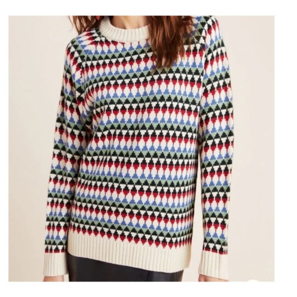 Anthropologie Pepaloves Taylor Oversized Print Sweater Size XS Excellent Cond - Picture 2 of 8